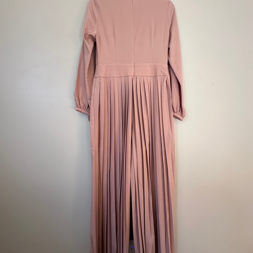Veiled Collection Dusty Pink wide leg pleated jumpsuit - Picture 6 of 10